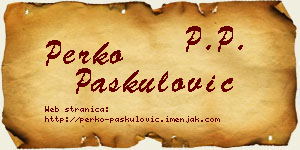 Perko Paskulović vizit kartica
